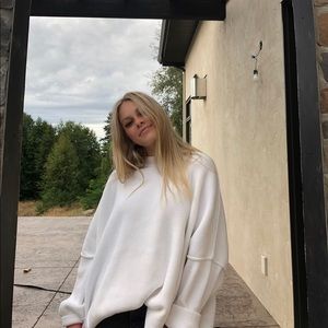 white free people sweater , $95, size small